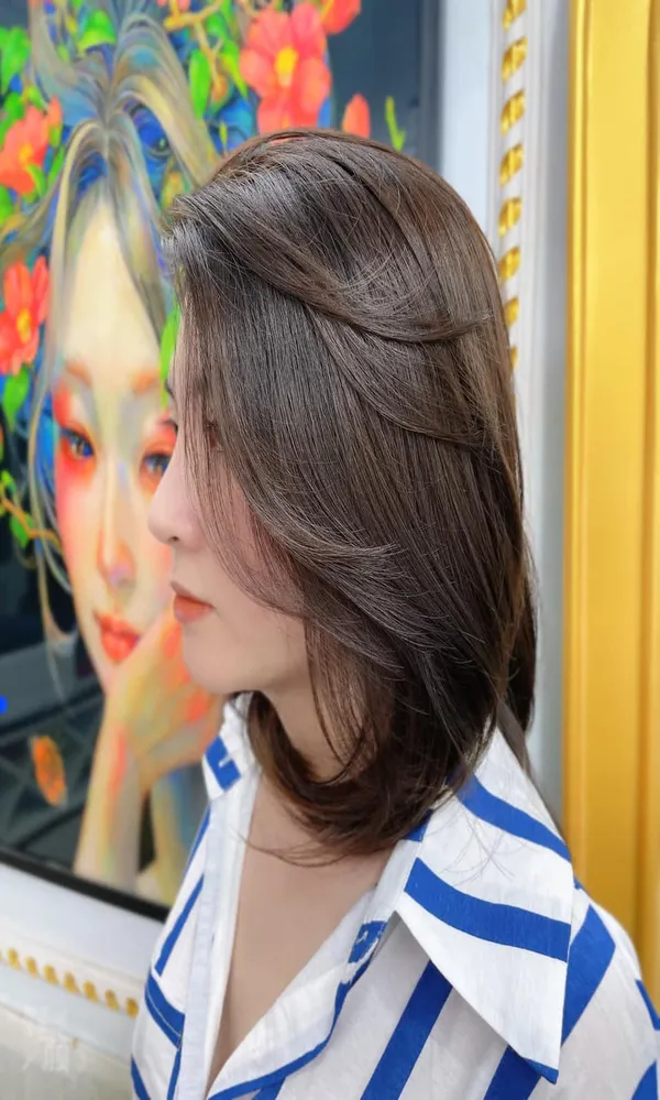 Tóc mullet layer nữ mặt tròn 3