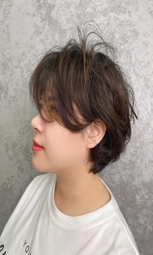 Tóc mullet layer nữ mặt tròn 4