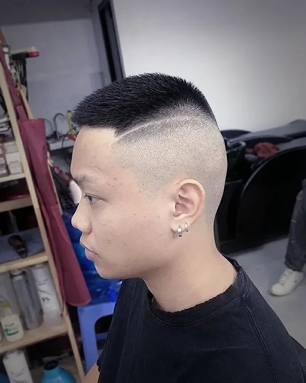 Buzz cut tóc nam kẻ vạch cực chiến 6