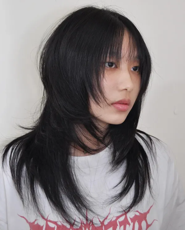 Kiểu tóc layer mullet nữ mái ngố 5