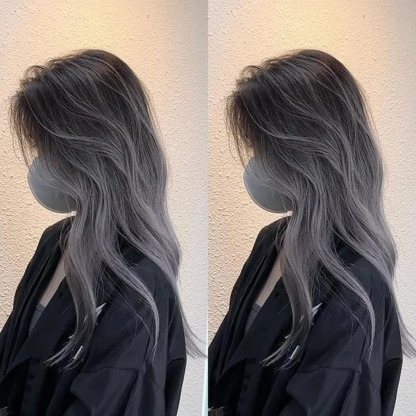 Nhuộm balayage xám khói 1