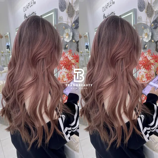 Tóc ngắn nhuộm ombre tím 2