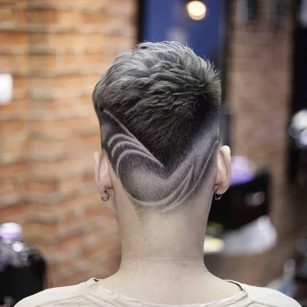 mohican gáy nhọn kẻ vạch 2 bên